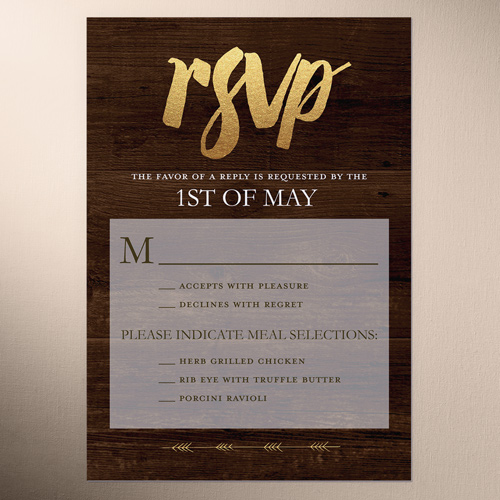Radiant Devotion Wedding Response Card, Brown, Matte, Pearl Shimmer Cardstock, Square, Brown