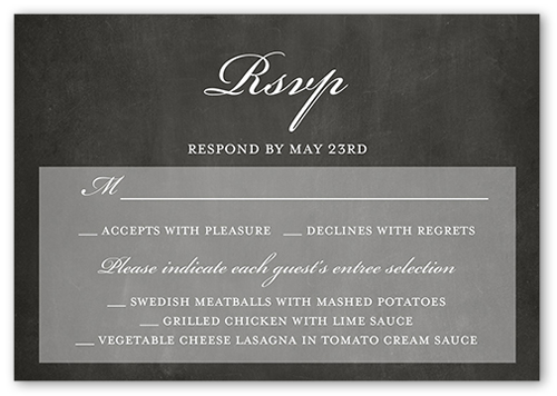 Laurel Union Wedding Response Card, Grey, Matte, Pearl Shimmer Cardstock, Square