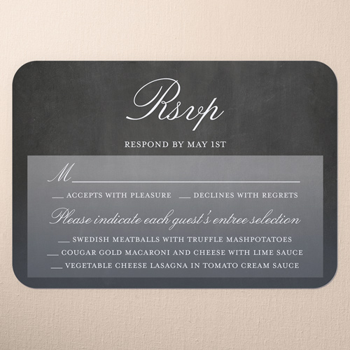 Grey Wedding RSVP Card