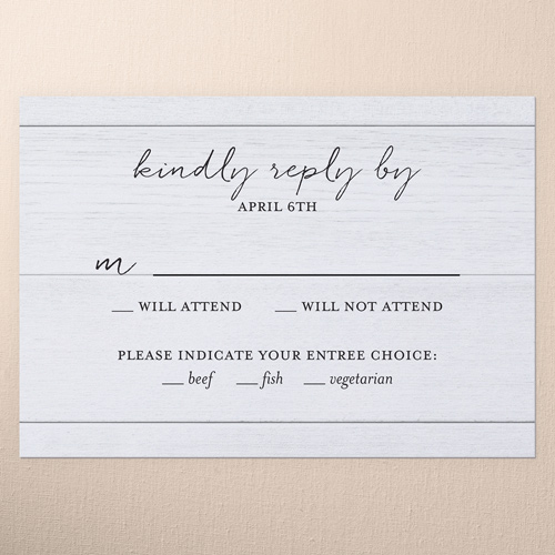Calligraphy Collection Wedding Response Card, White, Matte, 100% Recycled Cardstock , Square