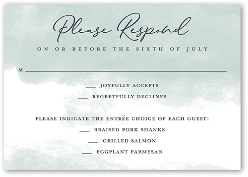 Stylish Green Wedding RSVP Card
