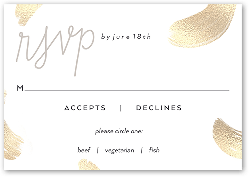 At Last Script Wedding Response Card, White, Matte, Pearl Shimmer Cardstock, Square, White