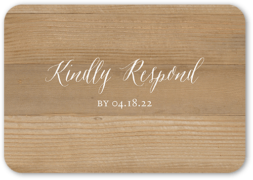 Heart Wreath Wedding Response Card, Beige, Pearl Shimmer Cardstock, Rounded
