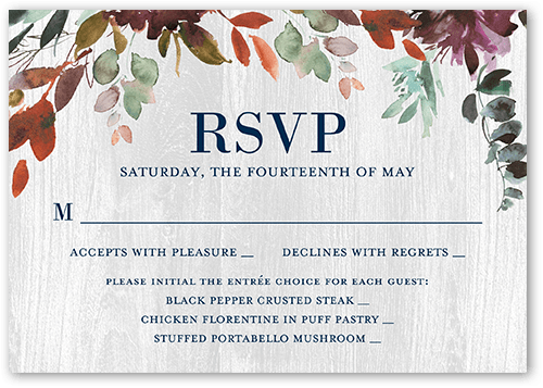 Blue Wedding RSVP Cards