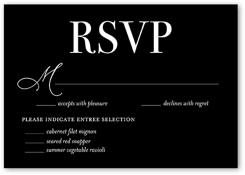 Modern Photo Wedding Response Card, Black, Matte, Signature Smooth Cardstock, Square