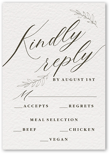 Vintage Occasion Wedding Response Card, White, Matte, 100% Recycled Cardstock , Square, White