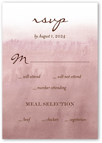 Earthy Colors Wedding Response Card, Pink, Matte, Standard Smooth Cardstock, Square