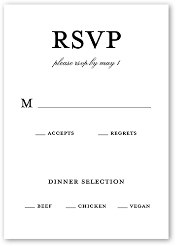 Clean And Modern Wedding Response Card, White, Matte, Standard Smooth Cardstock, Square, White