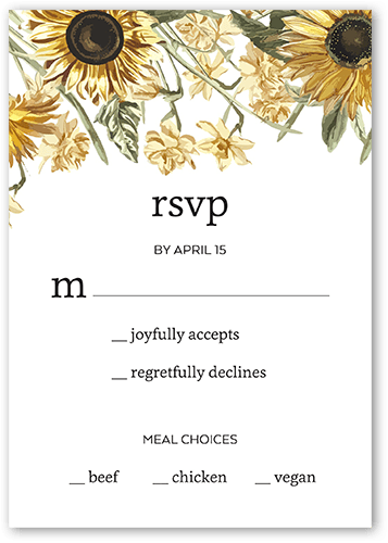 Forever Sunny Wedding Response Card, White, Matte, Standard Smooth Cardstock, Square