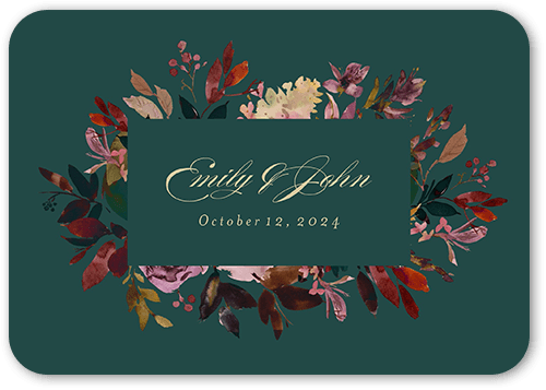 Deeply Beautiful Wedding Response Card, Green, Pearl Shimmer Cardstock, Rounded