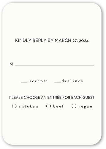 Bright Bulbs Wedding Response Card, Grey, Pearl Shimmer Cardstock, Rounded