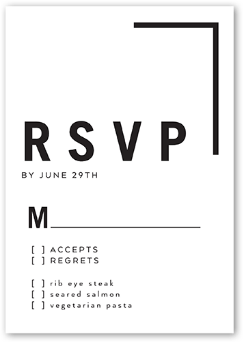 Modern And Minimal Wedding Response Card, White, Matte, 100% Recycled Cardstock ?, Square