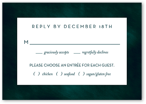 Cloudy Tints Wedding Response Card, Green, Matte, Signature Smooth Cardstock, Square