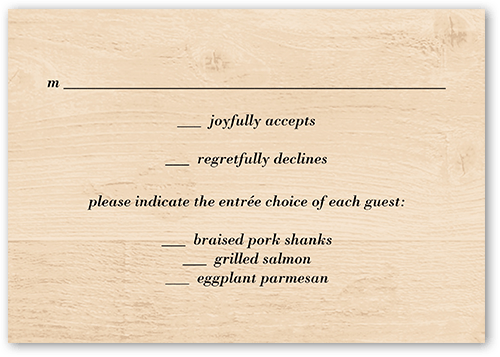 Shiplap Wood Wedding Response Card, Beige, Matte, Signature Smooth Cardstock, Square