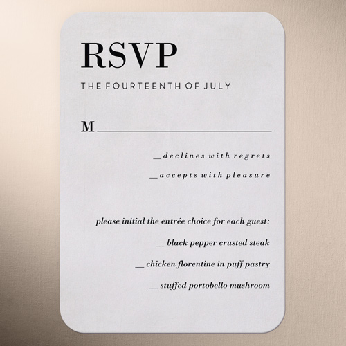 Threshold Wedding Response Card, Grey, Matte, Signature Smooth Cardstock, Rounded, Whisper Gray