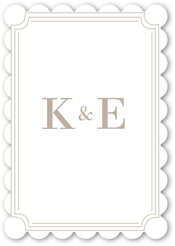 Serene Soiree Wedding Response Card, White, Signature Smooth Cardstock, Scallop