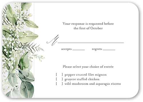 White Stylish Wedding RSVP Card