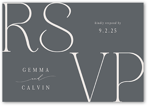 Graceful Gathering Wedding Response Card, Gray, Matte, Pearl Shimmer Cardstock, Square