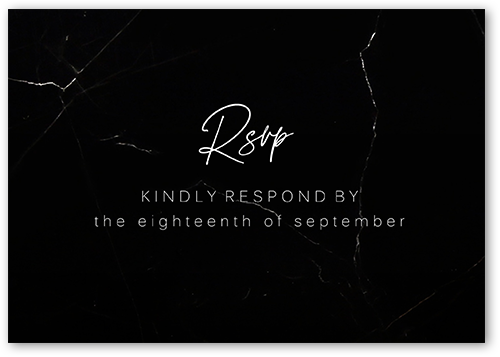 Married Marble Wedding Response Card, Black, Matte, 100% Recycled Cardstock , Square, Black