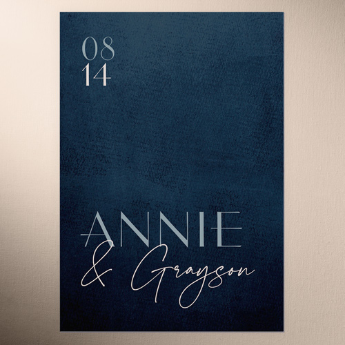 Modern Grace Wedding Response Card, Blue, Matte, 100% Recycled Cardstock , Square