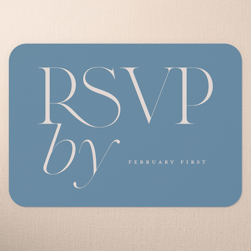 Simple Serenity Wedding Response Card, Beige, 100% Recycled Cardstock , Rounded
