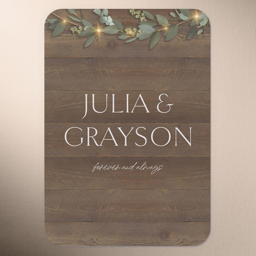 Laced Laurels Wedding Response Card, Brown, 100% Recycled Cardstock , Rounded