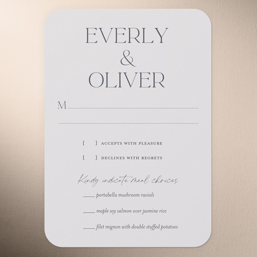 Forever We Do Wedding Response Card, Gray, Write Your Own Greeting, Pearl Shimmer Cardstock, Rounded, Gray