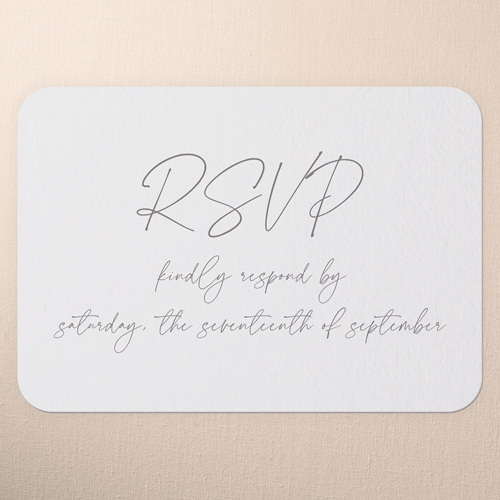 All Script Wedding Response Card, none, White, Write Your Own Greeting, Matte, Signature Smooth Cardstock, Rounded, Almond