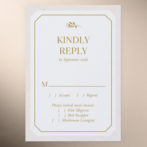 Eloquently Enclosed Wedding Response Card, White, Write Your Own Greeting, Matte, Signature Smooth Cardstock, Square