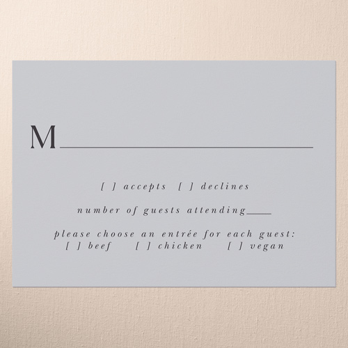 Wooden Wonders Wedding Response Card, Black, Matte, Signature Smooth Cardstock, Square
