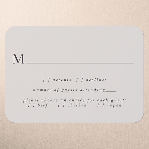 Wooden Wonders Wedding Response Card, Brown, Matte, Signature Smooth Cardstock, Rounded