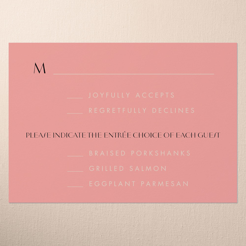 Chromatic Charm Wedding Response Card, Pink, Matte, Signature Smooth Cardstock, Square