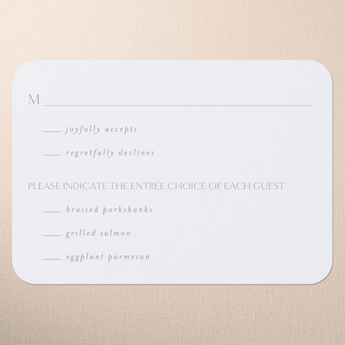Snapshot Serenity Wedding Response Card, White, Pearl Shimmer Cardstock, Rounded, White