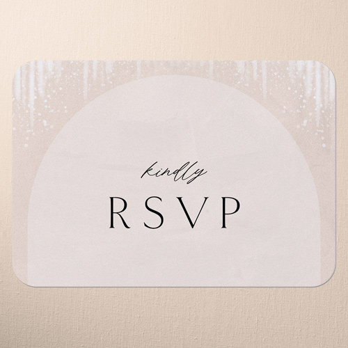 Shimmering Serenity Wedding Response Card, Beige, Matte, Signature Smooth Cardstock, Rounded, Wheat