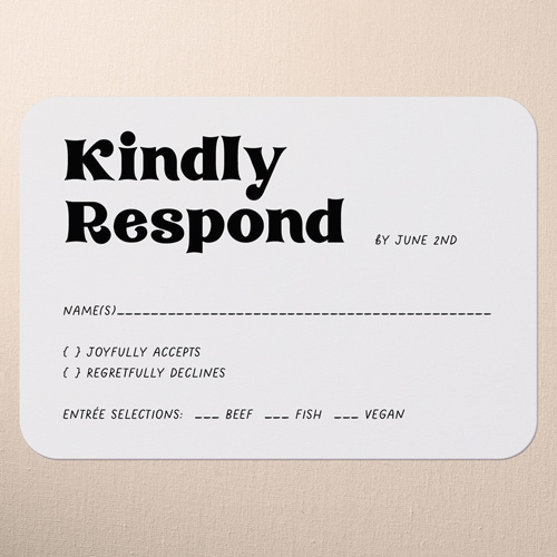 Enchanting Vows Wedding Response Card, Beige, Pearl Shimmer Cardstock, Rounded, Cream