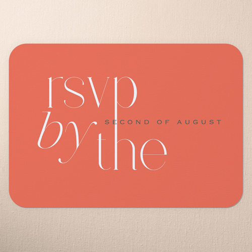 Bold And Verdant Wedding Response Card, Orange, 100% Recycled Cardstock , Rounded, Orange