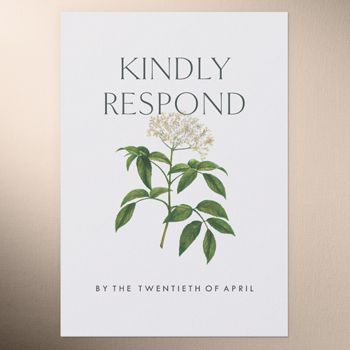 Airy Blossom Wedding Response Card, White, Matte, Pearl Shimmer Cardstock, Square, White