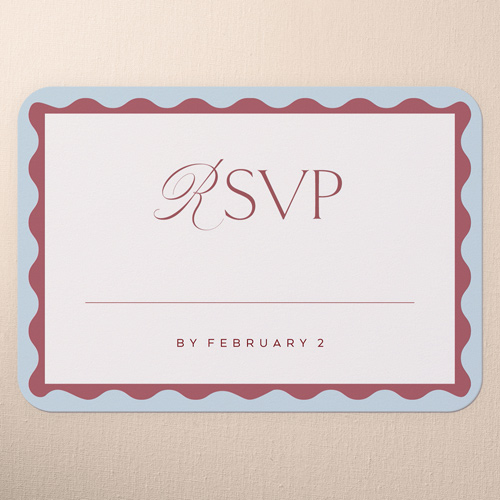 Sunlit Stripes Wedding Response Card, Red, Matte, Signature Smooth Cardstock, Rounded, Velvet