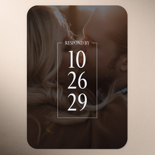 Framed Couple Wedding Response Card, White, Matte, Signature Smooth Cardstock, Rounded, White