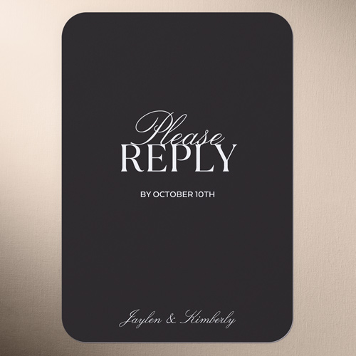 Fashionable Fonts Wedding Response Card, Grey, Matte, Signature Smooth Cardstock, Rounded, Charcoal