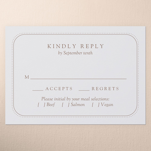 Antique Florals Wedding Response Card, Beige, Matte, Signature Smooth Cardstock, Square, Rye