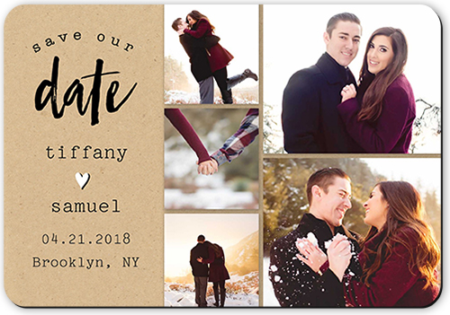 Our Journey Save The Date, Beige, Magnet, Matte