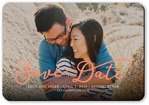Whimsical Date Save The Date, Orange, Magnet, Matte, Sunset Glow