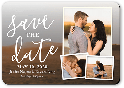 Forever Photo Save The Date, White, Magnet, White, Matte