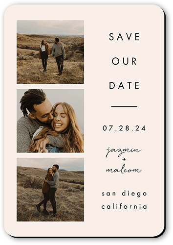 Novel Layout Save The Date, Beige, Magnet, Matte