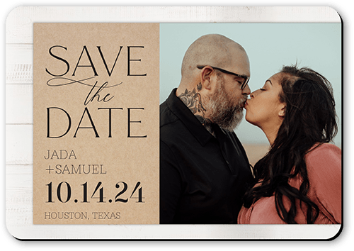 Rustic Date Save The Date, Brown, Magnet, Matte