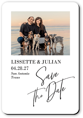 The Signature Date Save The Date, none, White, Magnet, Matte