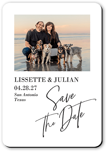 The Signature Date Save The Date, White, none, Magnet, Matte