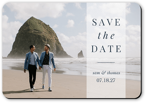 Serene Settings Save The Date, White, Magnet, Matte, White