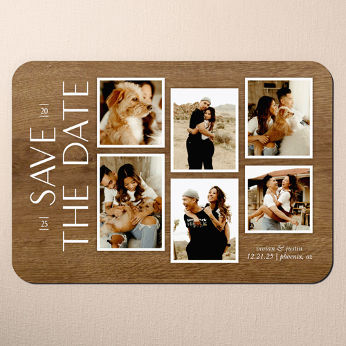 Timeless Charm Save The Date, Brown, Magnet, Matte